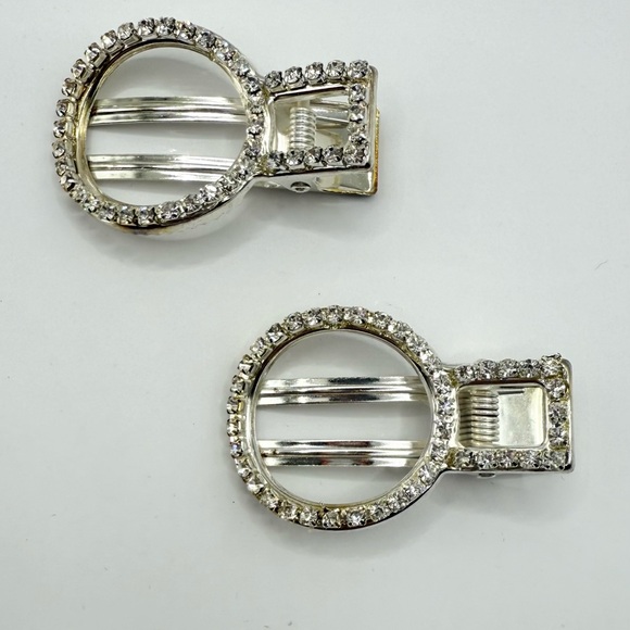 Silver Rhinestone Hair Clips - Picture 4 of 4